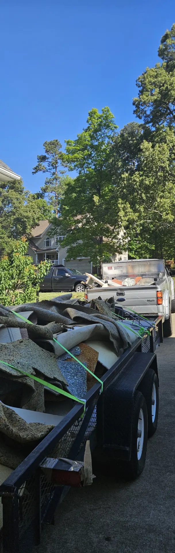 Trailer loaded for a junk and debris removal haul-off job